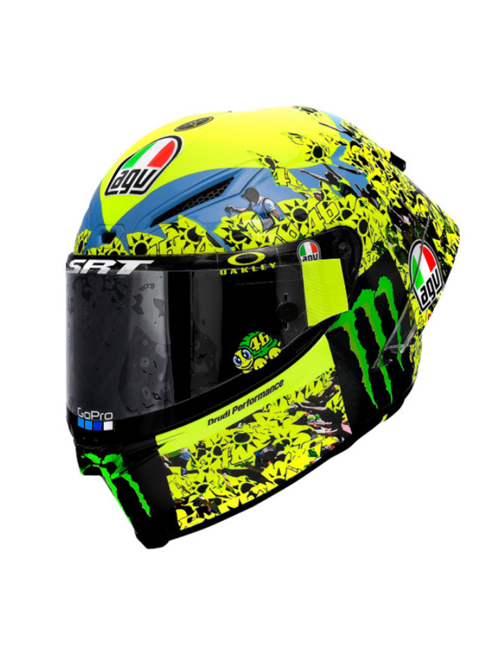 Caschetto Valentino Rossi Heritage VR46 HELMET  MOTO GP Misano Race 2 2021 in scala 1:5-1