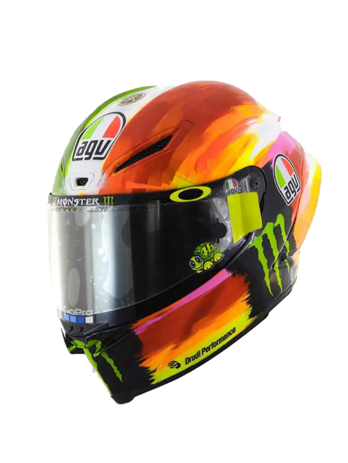 Caschetto Valentino Rossi Heritage VR46 HELMET MOTO GP Mugello 2019 in scala 1:5-1