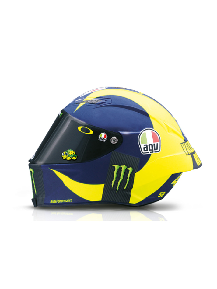 Caschetto Valentino Rossi Heritage VR46 HELMET  MOTO GP Season 2019 in scala 1:5