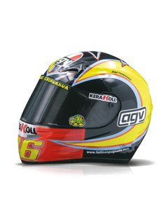 Caschetto Valentino Rossi Heritage VR46 HELMET MOTO GP season 2005 in scala 1:5-1