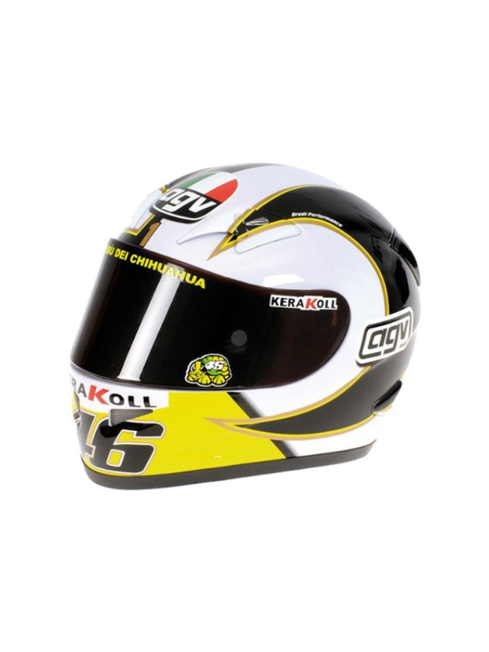 Caschetto Valentino Rossi Heritage VR46 HELMET MOTO GP season 2006 in scala 1:5