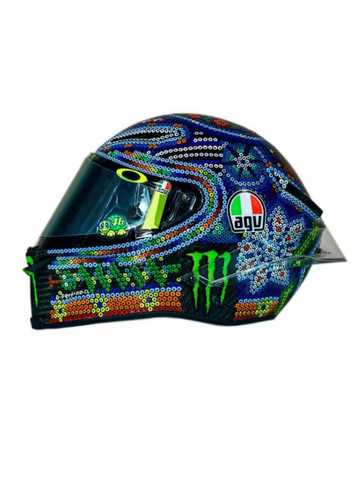Caschetto Valentino Rossi Heritage VR46 HELMET  MOTO GP test 2017 - 2018 in scala 1:5-1