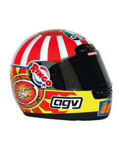 Caschetto VR46 Valentino Rossi Heritage – Minihelmet da Collezione SUZUKA 1977 in scala 1:5-1