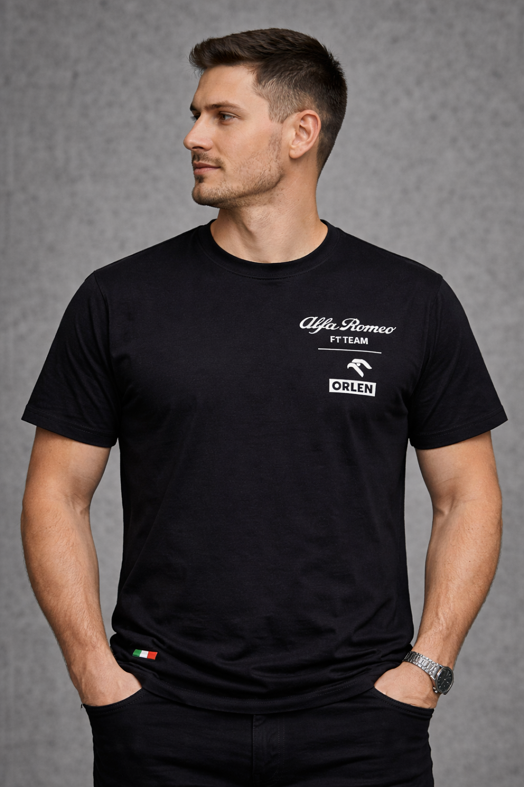 T-shirt da uomo black collezione speciale Monza - Italian GP Alfa Romeo
