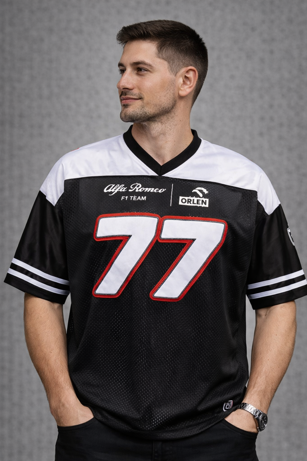 Alfa Romeo F1 Team ALFA ROMEO T-SHIRT COLLEZIONE AMERICAN FOOTBALL JERSEY BOTTAS-2