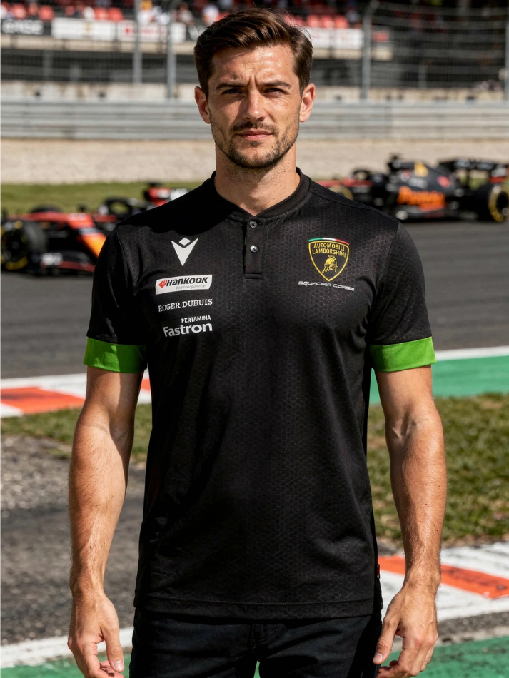 Polo Korean Automobili Lamborghini Squadra Corse 2024/25 Nero/Verde-1