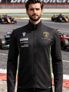 Felpa Full Zip Automobili Lamborghini Squadra Corse 2024/25 Nero/Verde-1