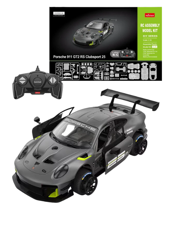 Kit modellino plastica RC control in scala 1:18 Porsche 911 Gt2 Rs Club Sport 25 assemblato