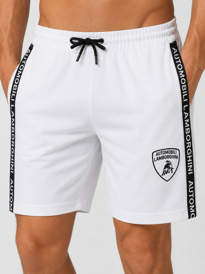 Pantaloncino da uomo lamborghini con logo bianco laterale-2