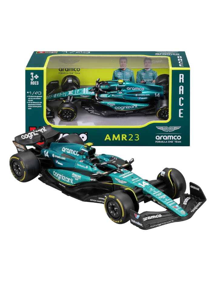 Moldellino auto Burago in scala 1:43 ASTON MARTIN - F1 AMR23 #14 ALONSO-1