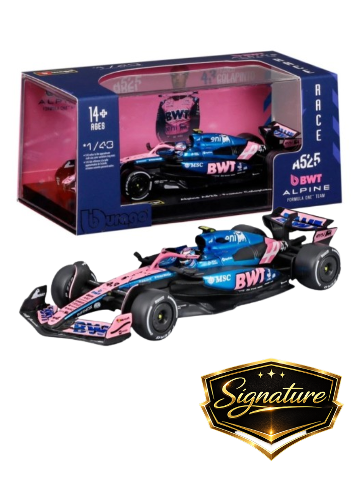 Modellino auto Burago in scala 143 BWT ALPINE - F1 A525 #10 GASLY Signature