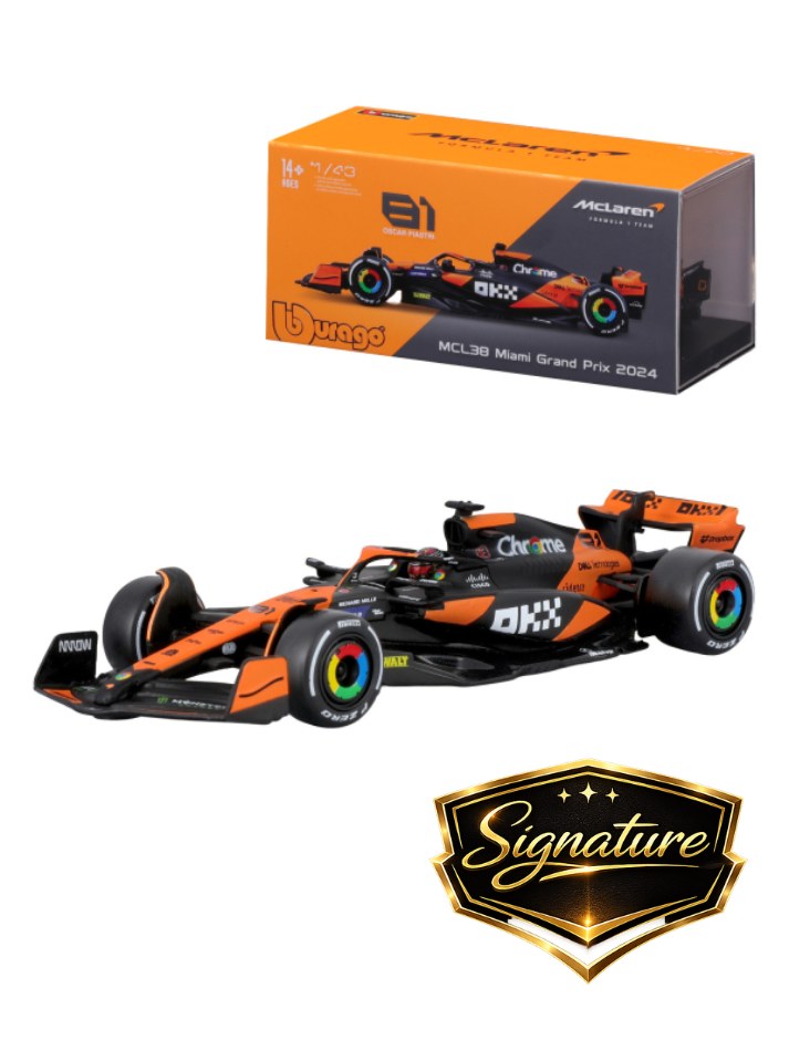 Modellino auto burago in scala 1:43 McLAREN - F1 MCL38 2024 #81 PIASTRI