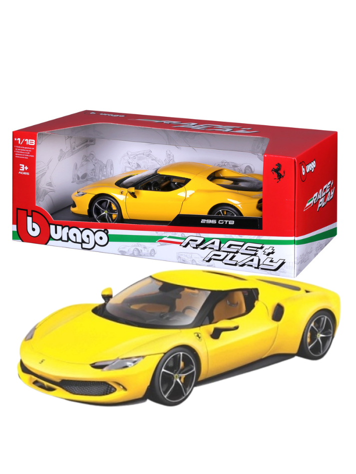 Modellino auto in scala 1:18 FERRARI 296 GTB yellow-1