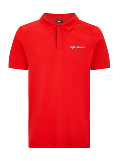 Polo da uomo Alfa Romeo classic con logo serpentine verde/rossa-3
