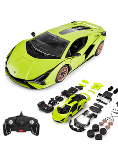 RASTAR Modellino auto con kit montaggio in scala 1:18 Lamborghini Sian FKP37 RC Car Kit Green-1