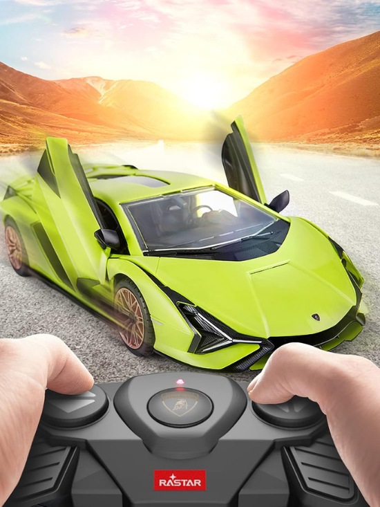 RASTAR Modellino auto con kit montaggio in scala 1:18 Lamborghini Sian FKP37 RC Car Kit Green-2