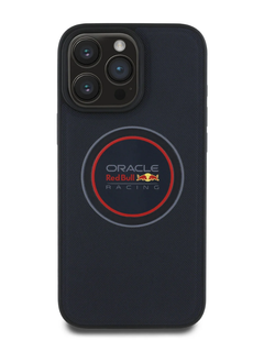 REDBULL RACING - MAGSAFE MESHED PU LEATHER CASE WITH LOGO AND RED RING - NAVY-1