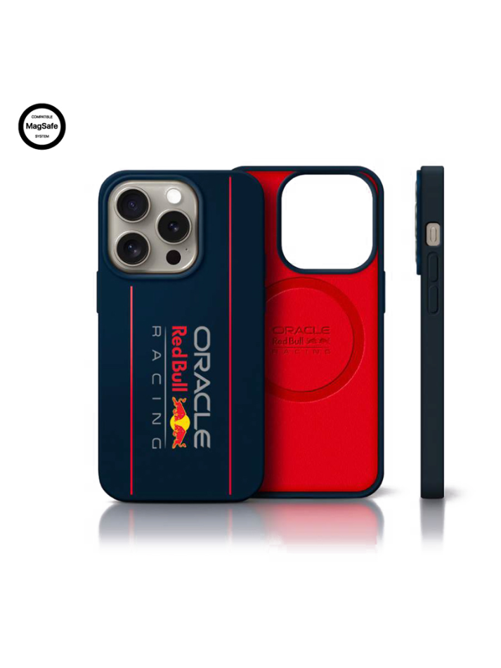REDBULL RACING – MAGSAFE LIQUID SILICONE CASE WITH OVERSIZE VERTICAL LOGO – NAVY-1