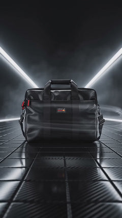 REDBULL RACING – PU CARBON COMPUTER BAG 15” WITH HANDLES AND LOGO – BLACK-5