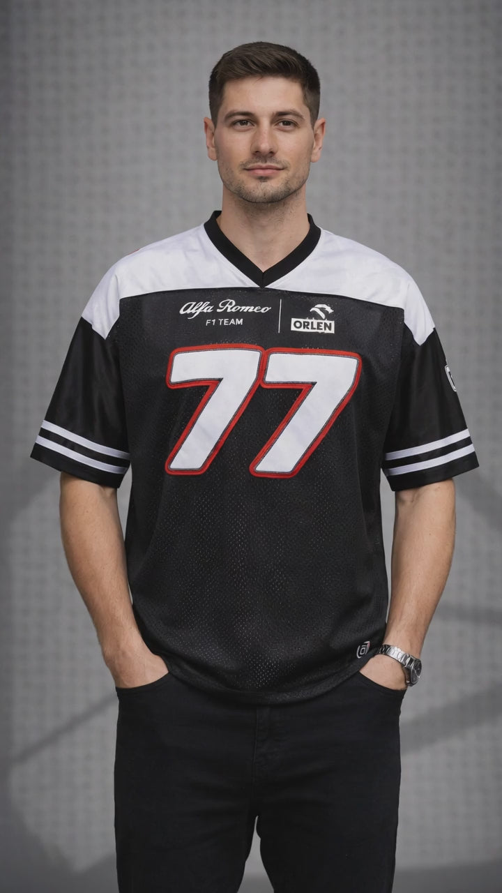 Alfa Romeo F1 Team ALFA ROMEO T-SHIRT COLLEZIONE AMERICAN FOOTBALL JERSEY BOTTAS-1